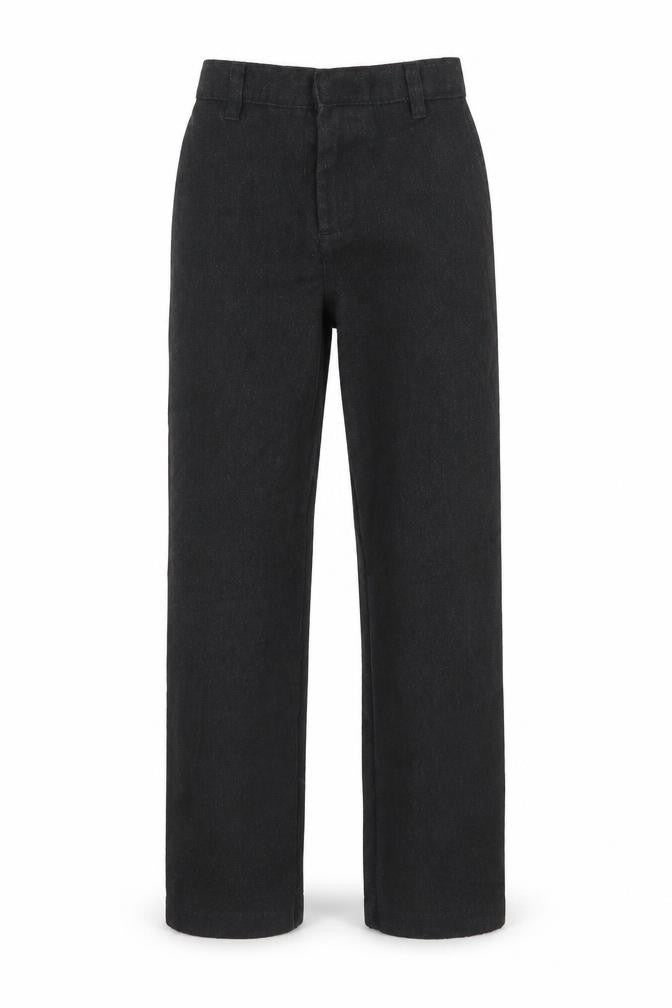 Front view of George boys’ grey polyester carpenter trousers, size 6, years regular zip