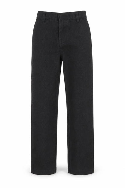 Front view of George boys’ grey polyester carpenter trousers, size 6, years regular zip