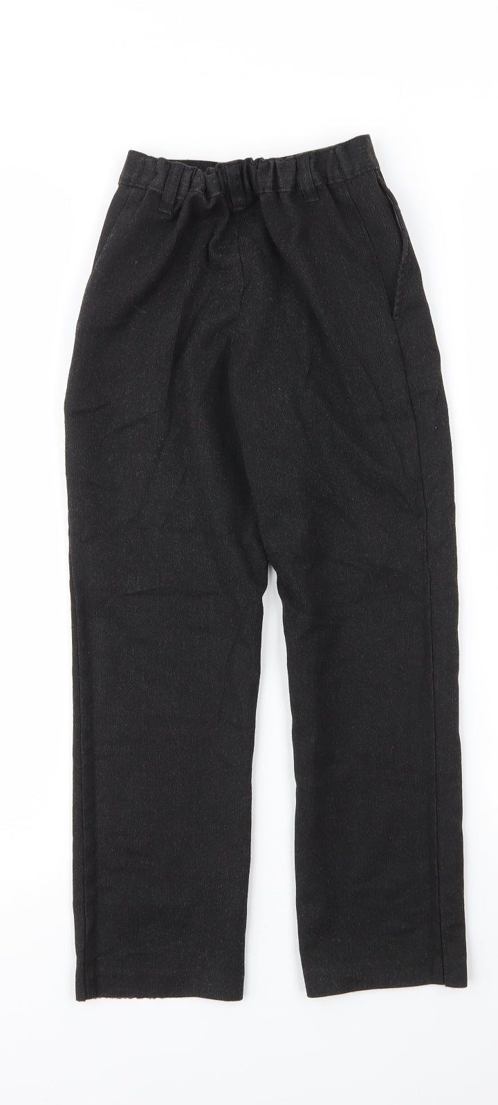 Back view of George boys’ grey polyester carpenter trousers, size 6, years regular zip