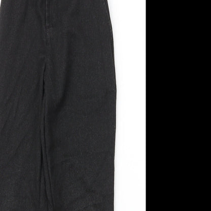 Close-up detail of George boys’ grey polyester carpenter trousers, size 6, years regular zip