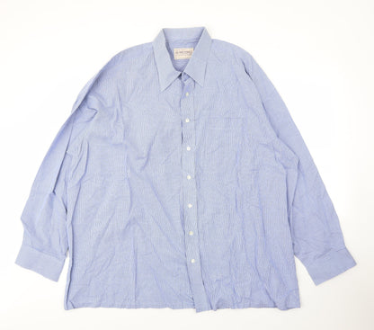 Mens UK Size XL Ming Dynasty Blue  Button-Up Long Sleeve Casual Shirt