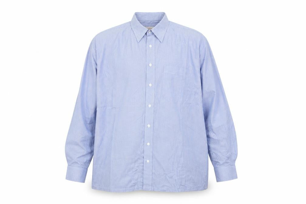 Mens UK Size XL Ming Dynasty Blue  Button-Up Long Sleeve Casual Shirt