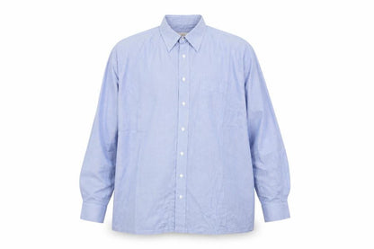 Mens UK Size XL Ming Dynasty Blue  Button-Up Long Sleeve Casual Shirt