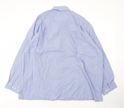 Mens UK Size XL Ming Dynasty Blue  Button-Up Long Sleeve Casual Shirt