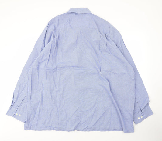 Mens UK Size XL Ming Dynasty Blue  Button-Up Long Sleeve Casual Shirt