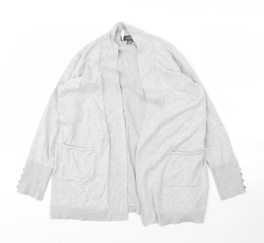 Primark Womens Grey V-Neck  Viscose Cardigan Jumper Size S
