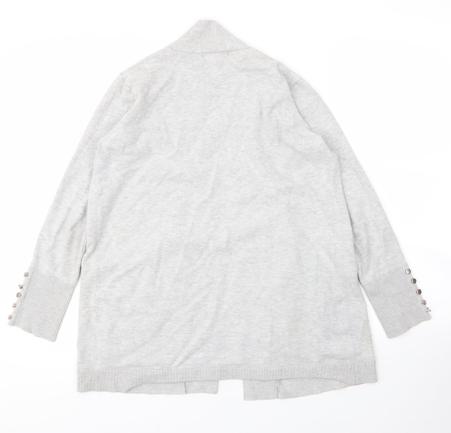 Primark Womens Grey V-Neck  Viscose Cardigan Jumper Size S