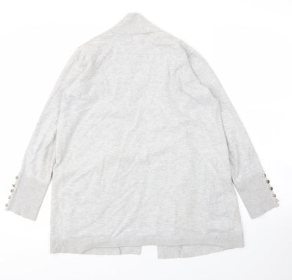 Primark Womens Grey V-Neck  Viscose Cardigan Jumper Size S