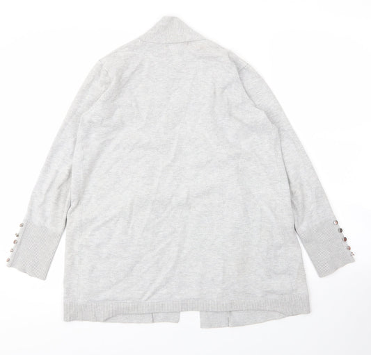 Primark Womens Grey V-Neck  Viscose Cardigan Jumper Size S