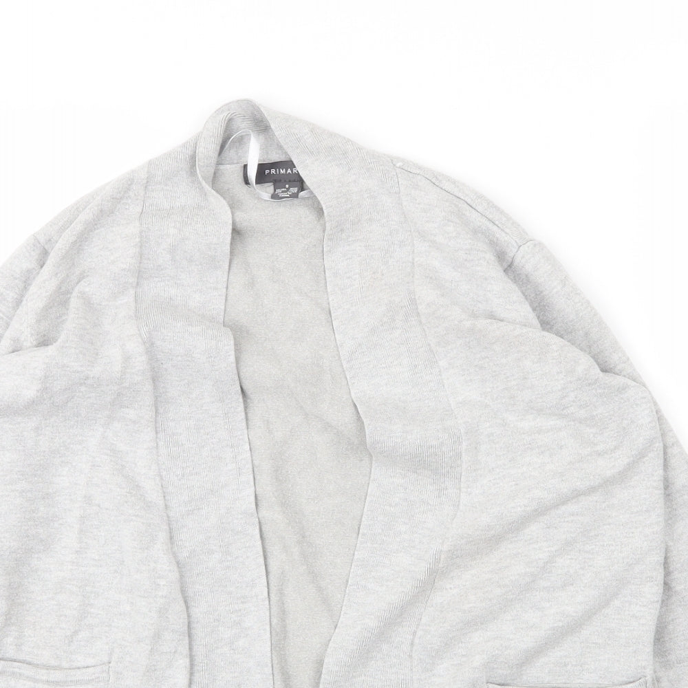 Primark Womens Grey V-Neck  Viscose Cardigan Jumper Size S