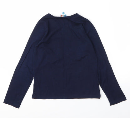 Hullabaloo Boys Blue  Cotton Basic T-Shirt Size 9 Years Round Neck