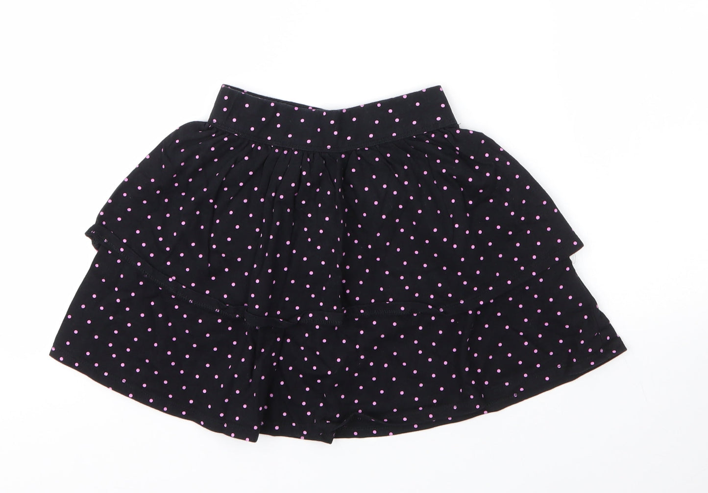 George Girls Black  Cotton A-Line Skirt Size 7 Years  Regular