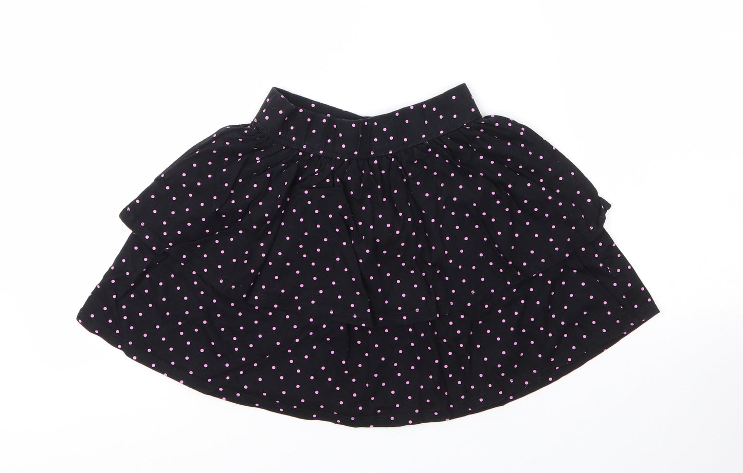 George Girls Black  Cotton A-Line Skirt Size 7 Years  Regular