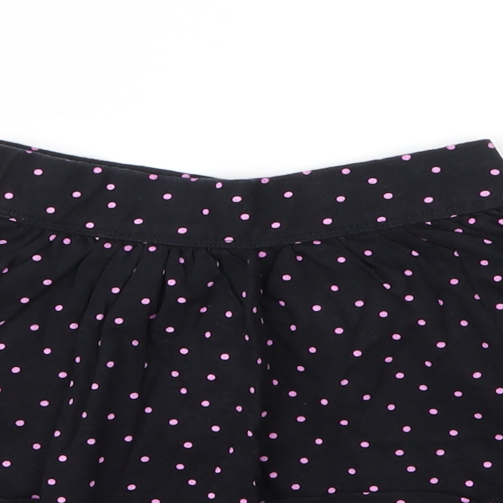 George Girls Black  Cotton A-Line Skirt Size 7 Years  Regular