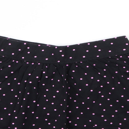 George Girls Black  Cotton A-Line Skirt Size 7 Years  Regular