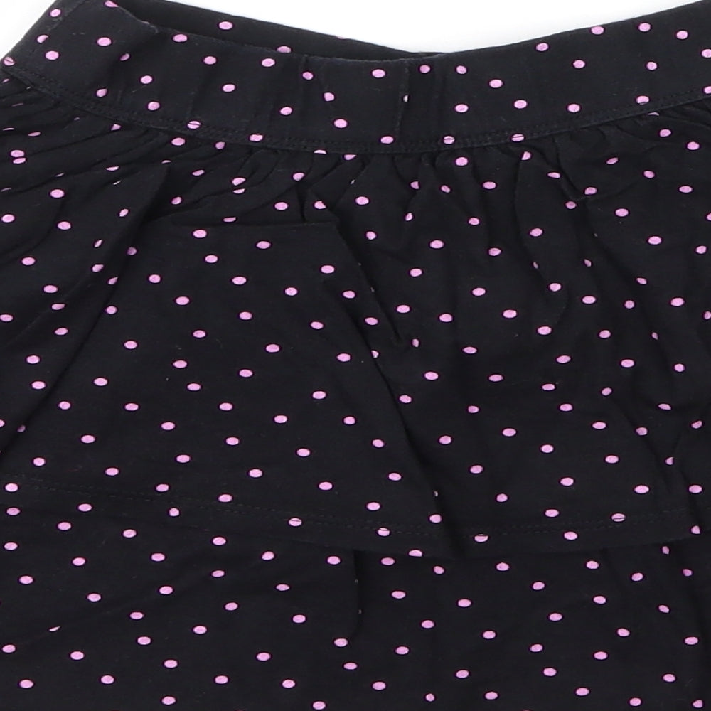 George Girls Black  Cotton A-Line Skirt Size 7 Years  Regular