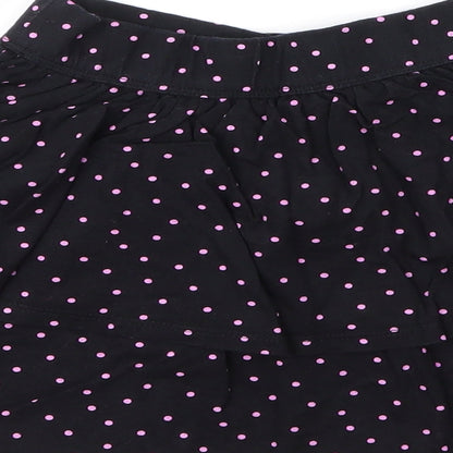 George Girls Black  Cotton A-Line Skirt Size 7 Years  Regular