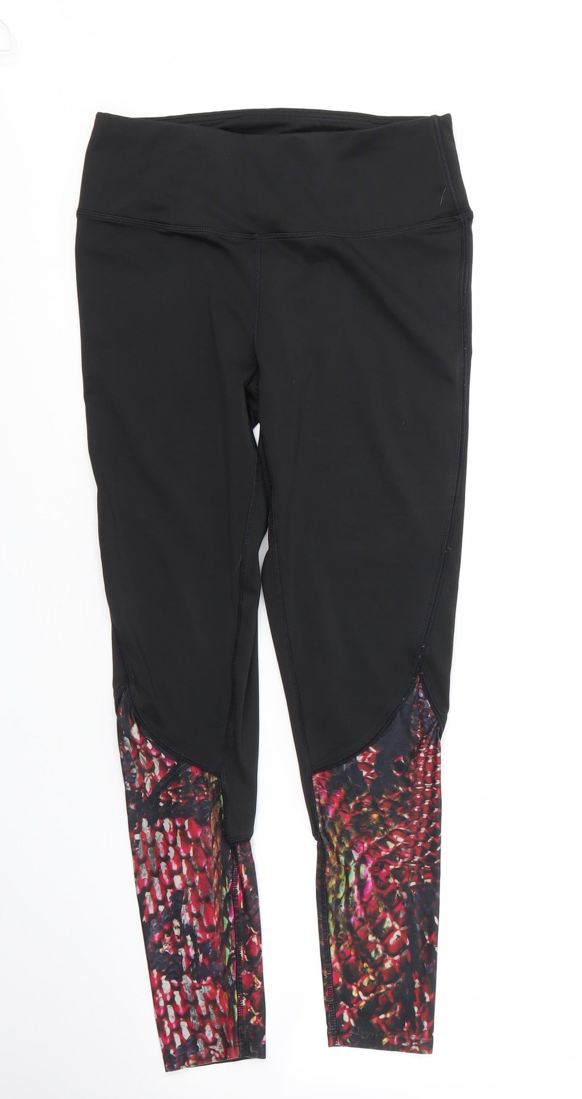 Additional front view of WorkOut women’s black polyester compression leggings, size S, 24-inch leg regular