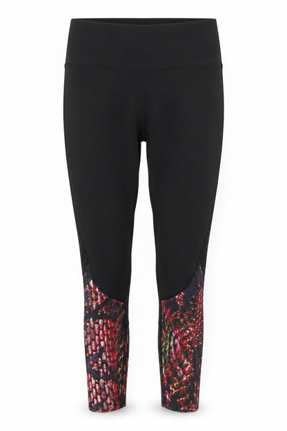Front view of WorkOut women’s black polyester compression leggings, size S, 24-inch leg regular