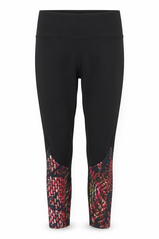 Workout Womens Black  Polyester Compression Leggings Size S L24 in Regular