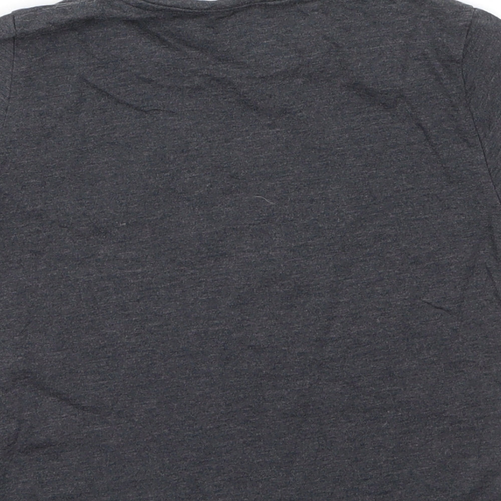 Miss Evie Girls Grey  Cotton Basic T-Shirt Size 7 Years Round Neck