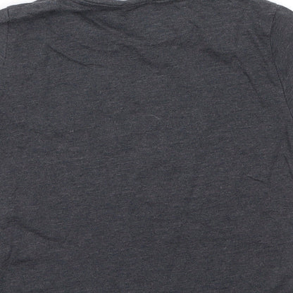 Miss Evie Girls Grey  Cotton Basic T-Shirt Size 7 Years Round Neck