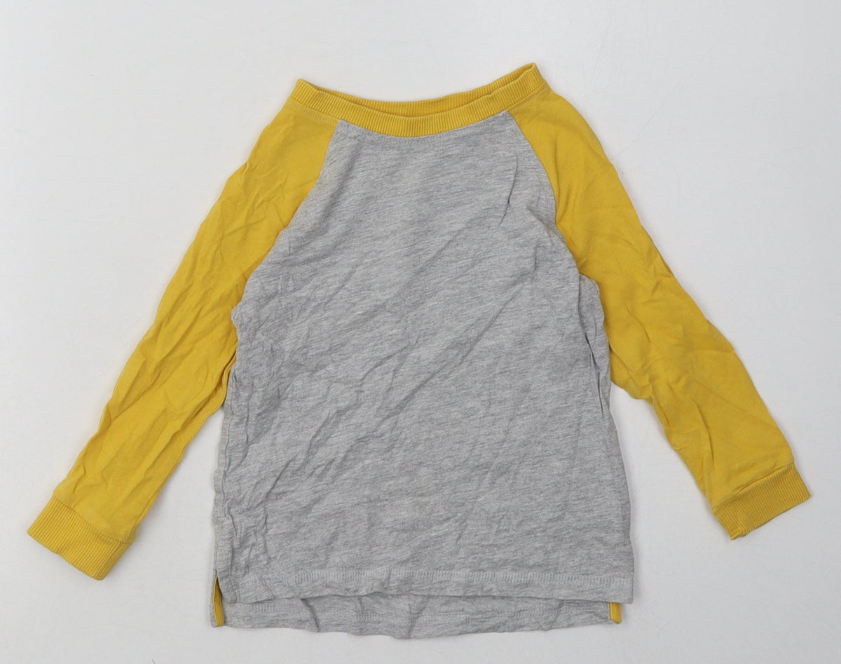 Additional front view of George boys’ yellow cotton basic casual, size 2, years crew neck pullover