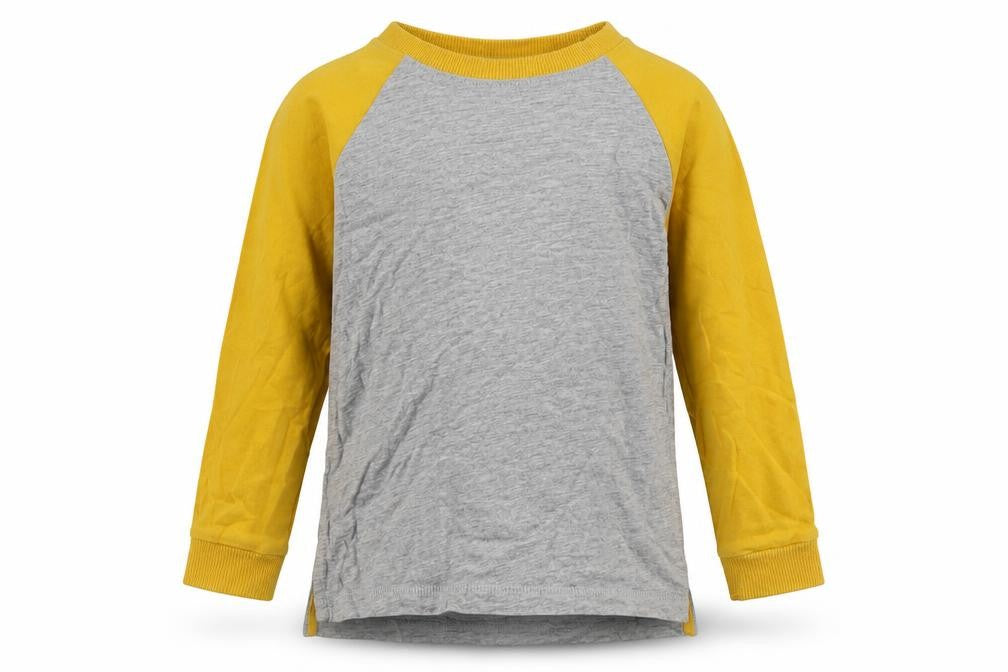 Front view of George boys’ yellow cotton basic casual, size 2, years crew neck pullover