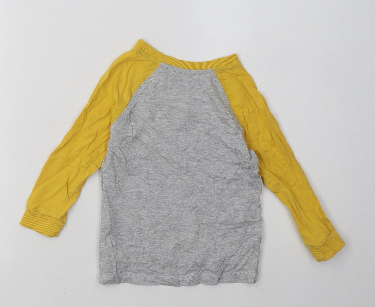 Back view of George boys’ yellow cotton basic casual, size 2, years crew neck pullover