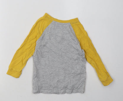 Back view of George boys’ yellow cotton basic casual, size 2, years crew neck pullover