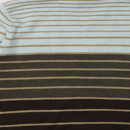 dixie Womens Brown Striped Acrylic Pullover Sweatshirt Size 16  Pullover