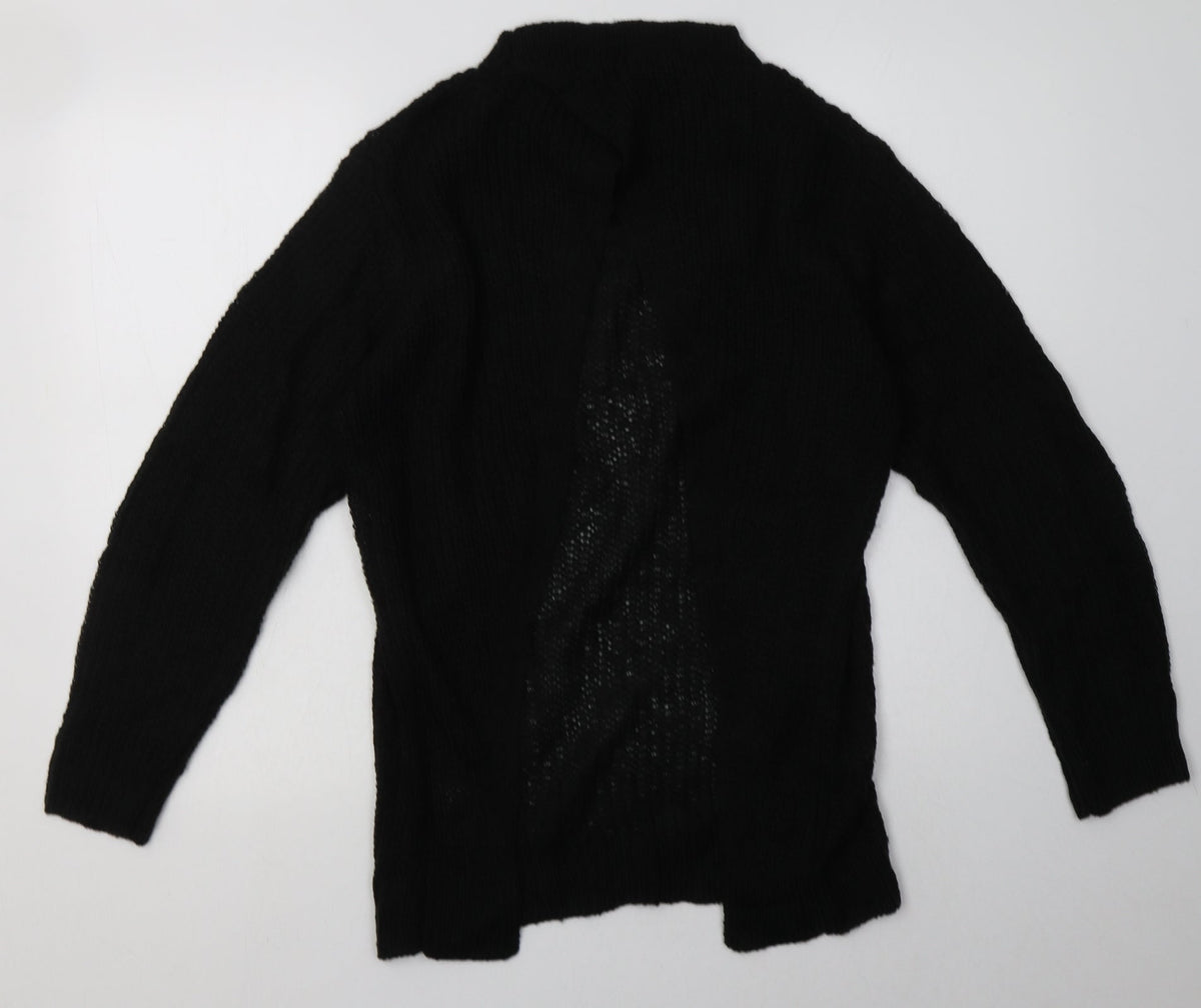 Back view of SHEIN women’s black acrylic pullover sweatshirt, size L, pullover