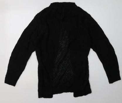 Back view of SHEIN women’s black acrylic pullover sweatshirt, size L, pullover