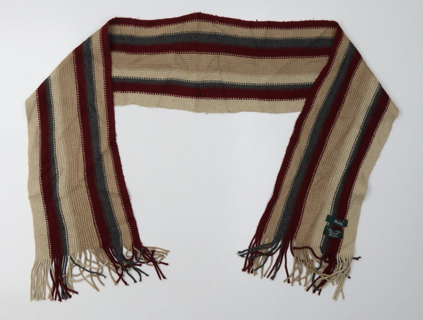 Wolsey Womens Beige Striped Acrylic  Scarf