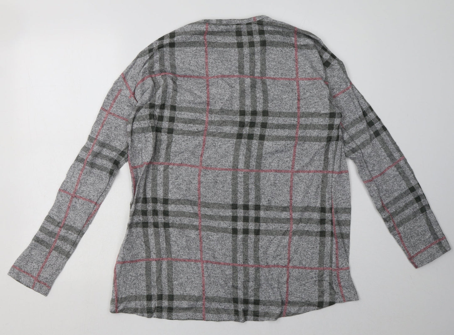 aniston Womens Grey Check Polyester Pullover Sweatshirt Size 14  Pullover