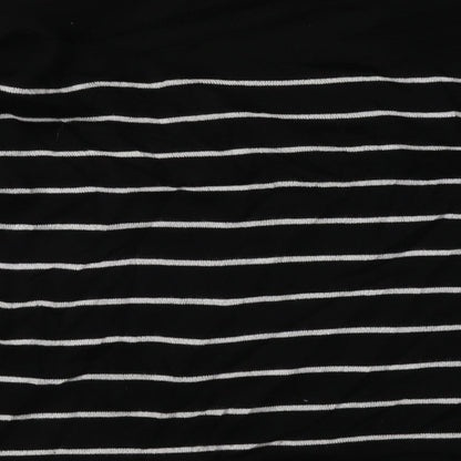 H&M Womens Black Striped Viscose Pullover Sweatshirt Size S  Pullover
