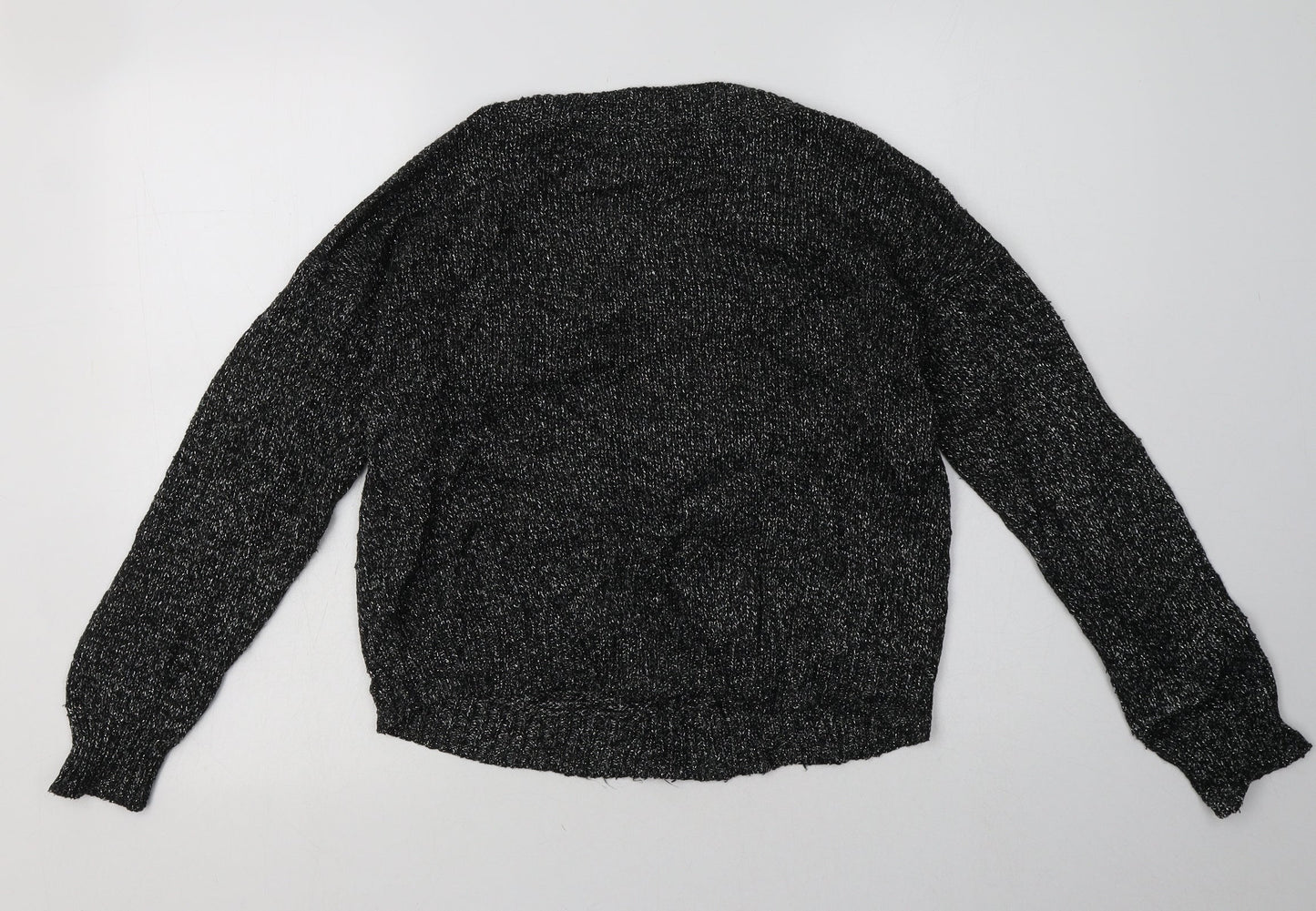 H&M Womens Black  Acrylic Pullover Sweatshirt Size 8  Pullover