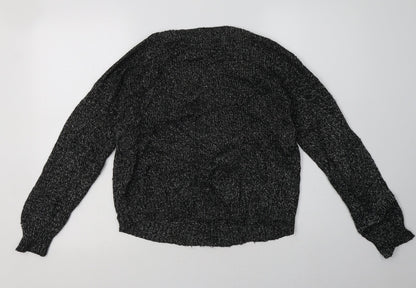 H&M Womens Black  Acrylic Pullover Sweatshirt Size 8  Pullover