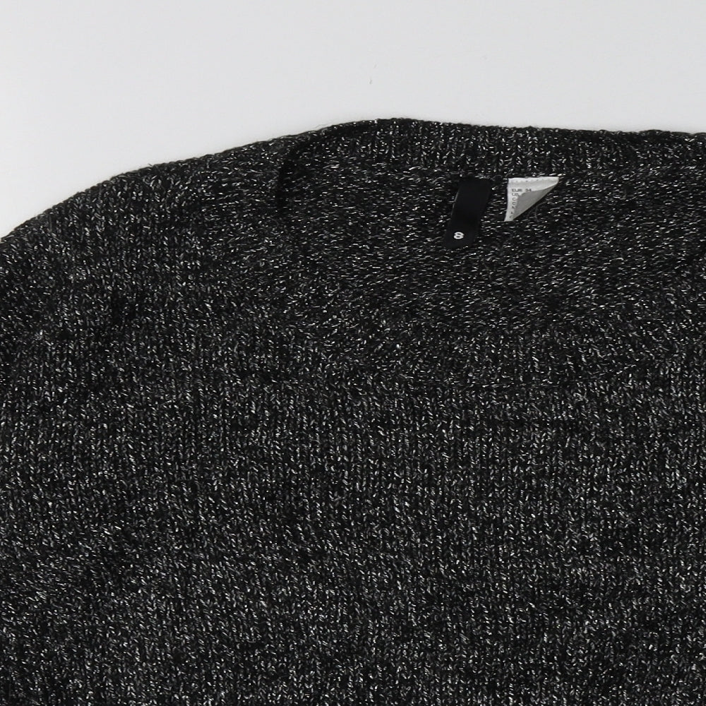 H&M Womens Black  Acrylic Pullover Sweatshirt Size 8  Pullover