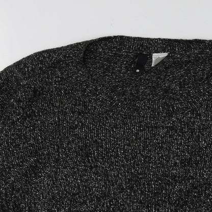 H&M Womens Black  Acrylic Pullover Sweatshirt Size 8  Pullover