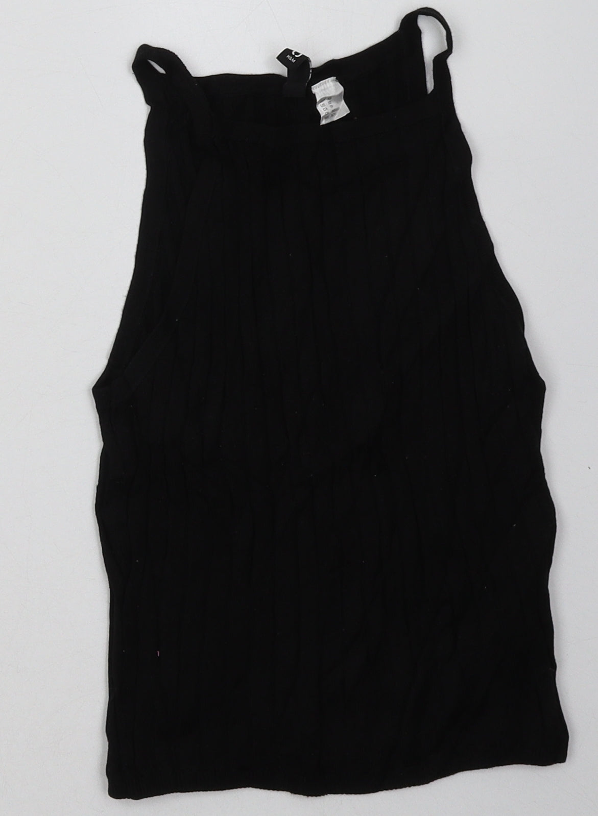 Womens UK Size XS H&M Black Cropped Tank