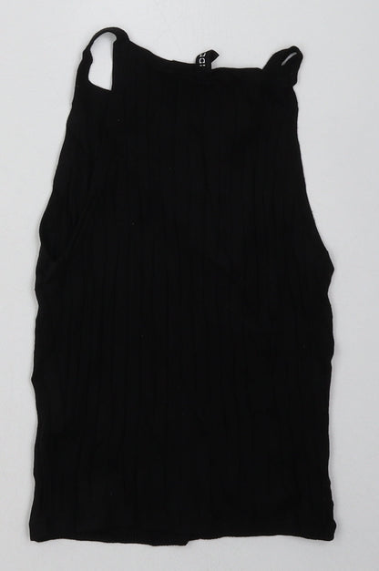 Womens UK Size XS H&M Black Cropped Tank