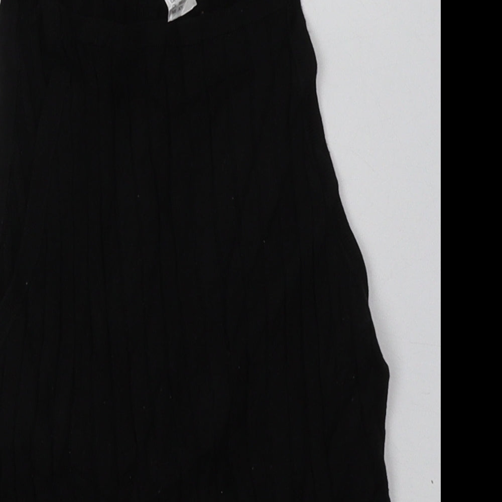 Womens UK Size XS H&M Black Cropped Tank