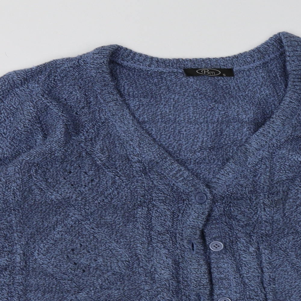Womens UK Size S BM Blue Cardigan Jumper