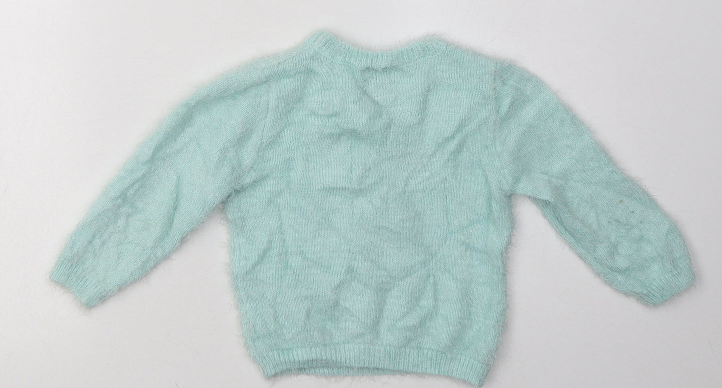 George Girls Green  Polyamide Pullover Sweatshirt Size 2 Years  Pullover - Penguin Print