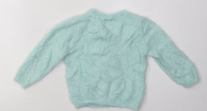 George Girls Green  Polyamide Pullover Sweatshirt Size 2 Years  Pullover - Penguin Print