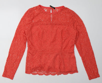 Womens UK Size M Oasis Pink Basic Blouse