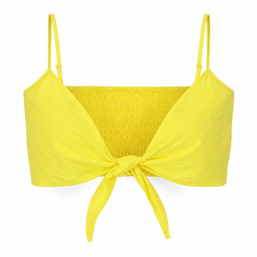 Womens UK Size 12 Boohoo Yellow Cropped Tank