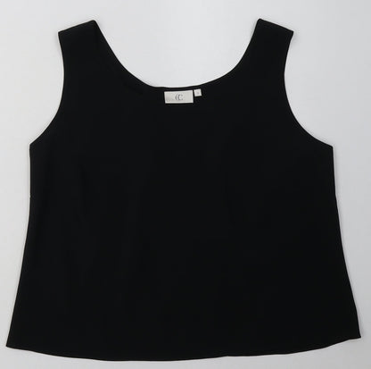 cc Womens Black  Polyester Cropped Tank Size 18 Scoop Neck