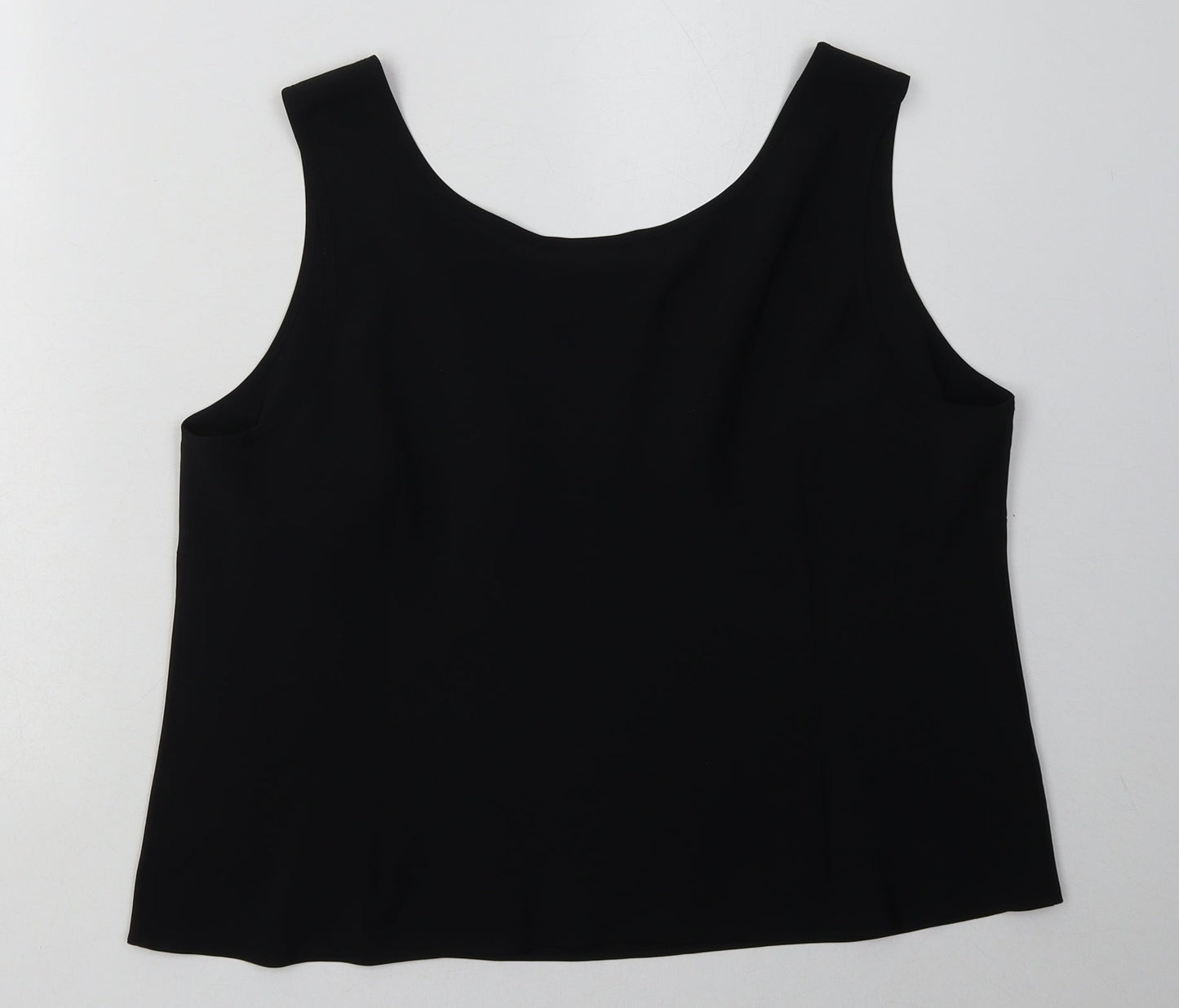 cc Womens Black  Polyester Cropped Tank Size 18 Scoop Neck